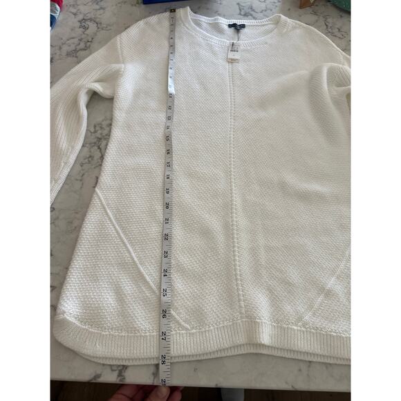 Talbots NEW White Pima Cotton Crew Long‎ Sleeve Knit Sweater- Medium - Picture 5 of 6